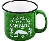 Camco 53355 Ceramic Mug, 14 oz., Speckled Green