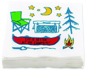 Camco 53374 Paper Napkins, Colorful Camping Design, 30/pk