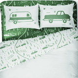 Camco 53476 Bed Sheets, Short Queen, Green Map