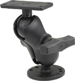 Ram Mounts RAM-202-24-B-202 RAM 1.5" Ball Mount with 2.5" Round Base&#44; Short Arm & 2" x 4" Plate for the Humminbird Helix 7 ONLY
