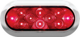 Anderson Marine V423XR4 Anderson LED Oval Stop Turn & Tail Light Red With Chrome Bezel