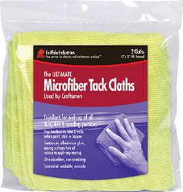 Buffalo Industries 65008 Microfiber Tack Cloths&#44; Yellow&#44; 2/pk