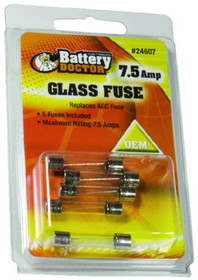 Wirthco 24607 Battery Doctor AGC Glass Fuse, 7.5A, 5/Pk