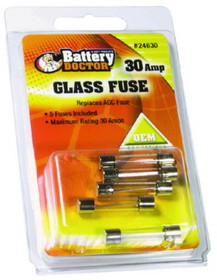 Wirthco 24630 Battery Doctor AGC Glass Fuse, 30A, 5/Pk