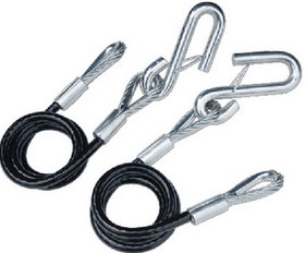 Tiedown Engineering 36" Black Vinyl Jacketed Hitch Cables With "S" Hooks - Sold as Pair