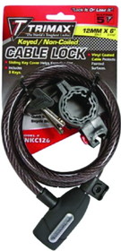 Trimax TNKC126 Trimaflex Non-Coiled Keyed Cable Lock, 6&#39; x 12mm