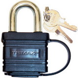 Trimax Solid Brass Waterproof Padlock Keyed Alike (3 Per Pack), TPW3125