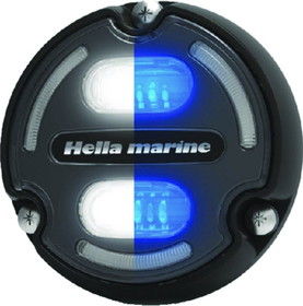 Hella 016147001 Apelo A2 Underwater Light, Aluminum Housing, Charcoal Lens, White/Blue LEDs