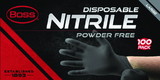 Westchester B21051L Disposable Nitrile Gloves, Large, Black, 100/pk