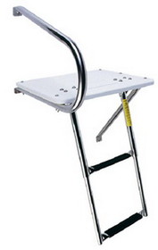 Garelick 19536 EEz-In Transom Platform With 2 Step Telescoping Ladder For Boats With Outboard Motors