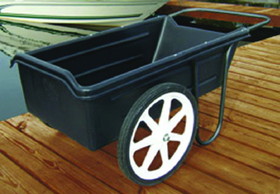 Taylor Dock Pro Dock Cart 47" L x 23" W x 13" D Heavy Wall Roto-Molded Poly-Tub and 20" Wheels - Black, 1060