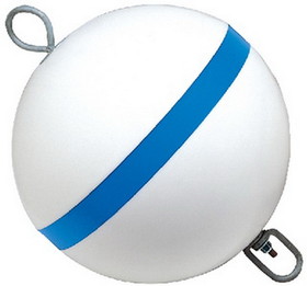 Taylor Traditional Sur-Moor Mooring Buoy - White With Blue Reflective Striping