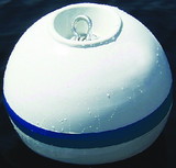 Taylor Sur-Moor Shackle Buoy - White With Blue Reflective Striping, 46818