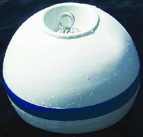 Taylor Sur-Moor Shackle Buoy - White With Blue Reflective Striping, 46818