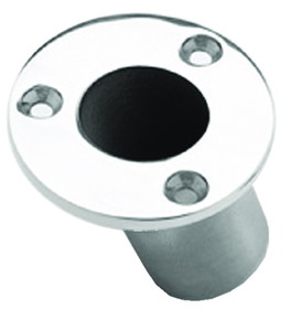 Taylor 967 Stainless Steel Flush Mount Flag Pole Socket Fits 1-1/4" Poles&#44; 60 Degree Angle