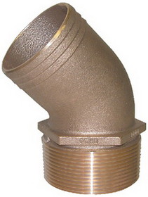 Groco PTHD Bronze Standard Flow, 45 Degree, Pipe-To-Hose Adapter With NPT Thread
