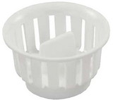 JR Products 95045 Threaded Plastic Strainer Basket, White