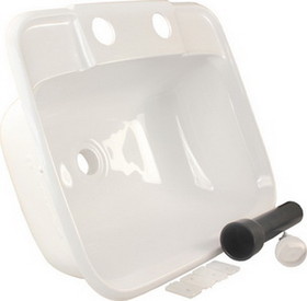 JR Products 95351 White Molded RV Lavatory Bathroom Sink