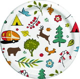 JR Products Camp Casual CC007W10 Eco-Friendly Paper Dinner Plates, Into the Woods