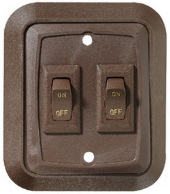 RV Designer DC Dual Wall Switch in Plate&#44; Brown, S655