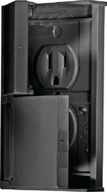 RV Designer S907 Black Weatherproof Dual RV Outlet Receptable & Snap Cover Plate