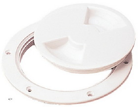 Sea-Dog 3371601 Screw Out Deck Plate&#44; 6" White, 337160-1