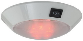Sea-Dog 401757-1 SeaDog 401757 Plastic 5 Red & 15 White LED Day & Night 12V Dome Light #8 Fastener White Finish