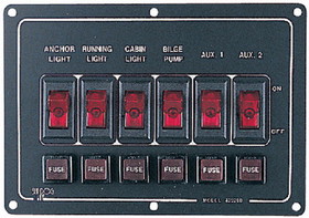 Sea-Dog 422210-1 SeaDog 422210 Illuminated Horizontal 6 Switch Panel