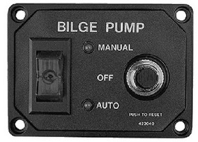 Sea-Dog 423040-1 SeaDog 423040 Bilge Pump Panel with Circuit Breaker 2-3/16" x 3" #6 Fastener