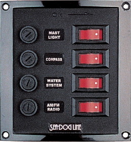 Sea-Dog 424010-1 4240101 4-Gang Vertical Rocker Switch Fuse Panel