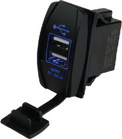 Sea-Dog 426520-1 SeaDog 426520 Double USB 12V to 24V Input Rocker Switch Power Socket