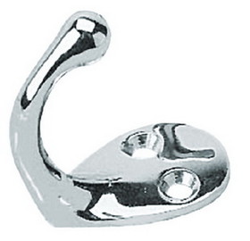 Sea-Dog 6715011 Single Coat Hook - Large&#44; Chrome/Brass&#44; pr., 671501-1