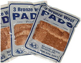 Western Pacific Trading 35000 Bronze Wool Pads&#44; Fine 3/Pack