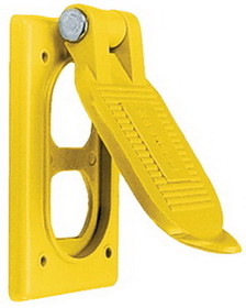 Hubbell HBL52CM21 Yellow Spring Loaded Polycarbonate Lift Cover Plate for Weatherproofing Duplex Receptacles