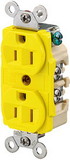 Hubbell HBL52CM62 Yellow 15A 125V Heat & Corrosion Resistant Duplex Receptacle