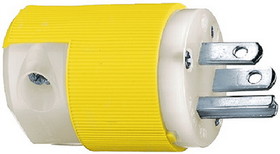 Hubbell HBL52CM66C Yellow 15A 125V Insulgrip Plug