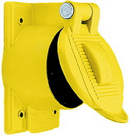 Hubbell HBL77CM74WO Yellow Valox Carbonate Lift Cover Plate for Weatherproofing 50A Receptacles