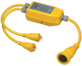 Hubbell YQ230 Yellow Intelligent "Y" (1) 50A 125V/250V Female to (2) 30A 125V Male Adapters