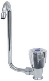 Scandvik 10056 Chrome Plated Brass Folding Cold Water Tap With Clear Acrylic Knob, 10056P