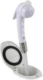 Scandvik 12107 Recessed Euro Sprayer Transom Shower White Handle, Cup and Cap with 6' White Nylon Hose, 12107P