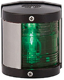 Aqua Signal 25200 Series 25 Classic 12V Navigation Light For Power or Sail Boats Up to 39'&#44; Starboard Side Mount&#44; Black, 25200-7