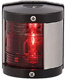Aqua Signal 25300 Series 25 Classic 12V Navigation Light For Power or Sail Boats Up to 39'&#44; Port Side Mount&#44; Black, 25300-7