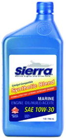 Sierra 9421CAT2 4-Stroke Synthetic Blend Catalyst Outboard Engine Oil, 10W30, Qt.