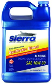 Sierra 9421CAT3 4-Stroke Synthetic Blend Catalyst Outboard Engine Oil, 10W30, Gal.