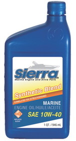 SIERRA 18-9551-2 10W40 FCW 4-Cycle Outboard Synthetic Blend Oil&#44; Qt. @ 12
