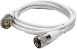 Seachoice RG58U White Coaxial Antenna Cable Assembly, Includes PL259 Fittings on Both Ends