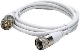 Seachoice RG58U White Coaxial Antenna Cable Assembly&#44; Includes PL259 Fittings on Both Ends