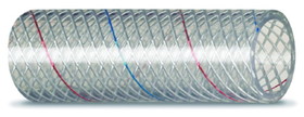 Seachoice 23541 Clear Reinforced PVC Tubing w/Red & Blue Tracer - 162 Series, 3/8" x 50'