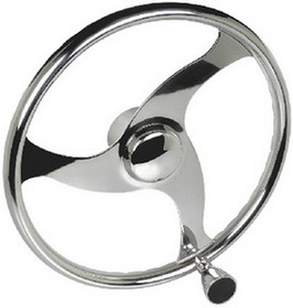 Seachoice 3 Spoke Stainless Steel Steering Wheel w/Turning Knob, 28611