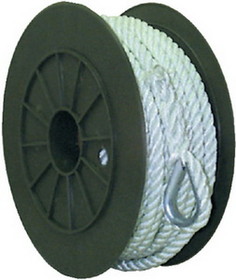 Seachoice 40691 3-Strand Twisted Nylon Anchor Line - White&#44; 3/8" x 50'
